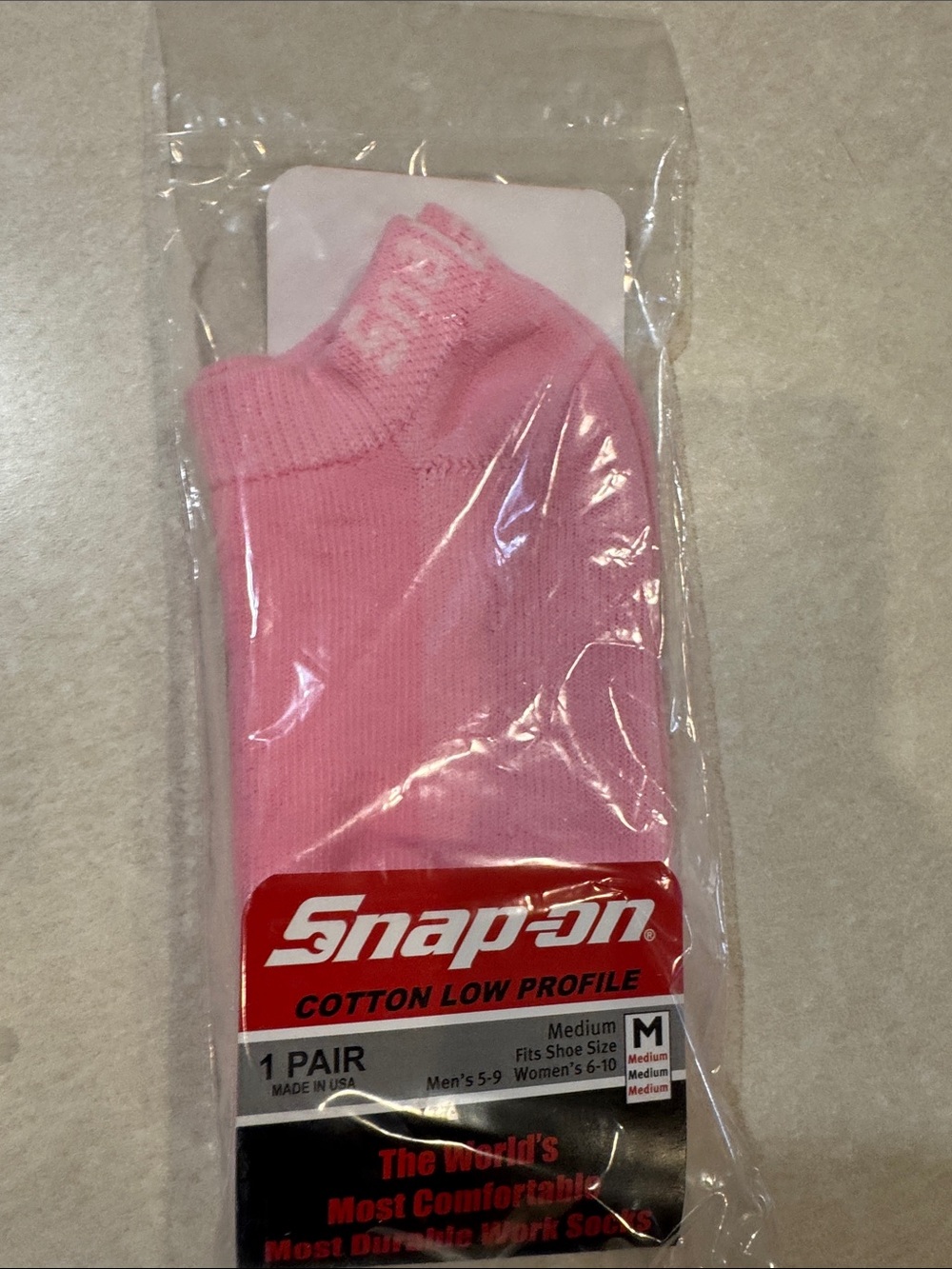 Snap-on Women's Pink Cotton Low-Profile Ankle Socks
